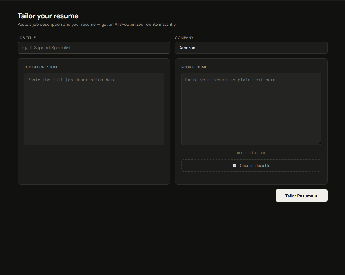 resume-tailor screenshot